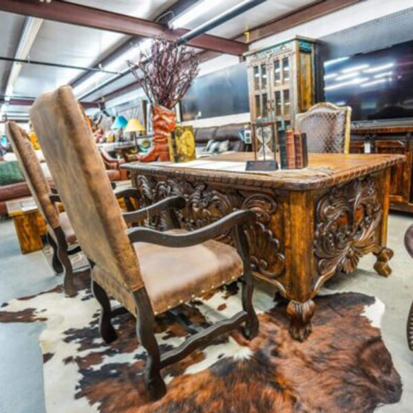 Villa Hand-Carved Wood Desk